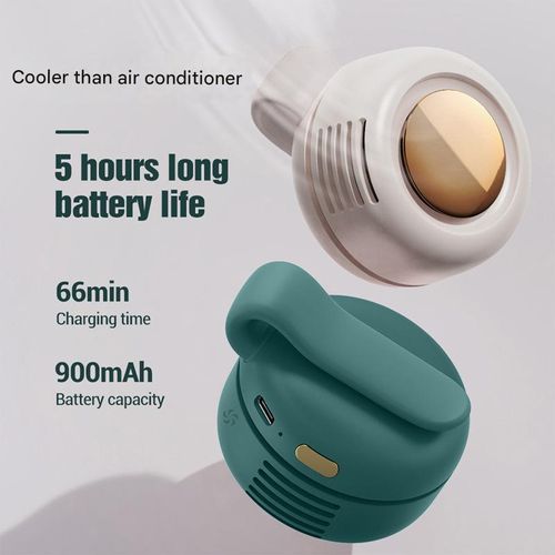 Desktop mini fan portable handheld small fan USB charging neck clip fan silent leafless