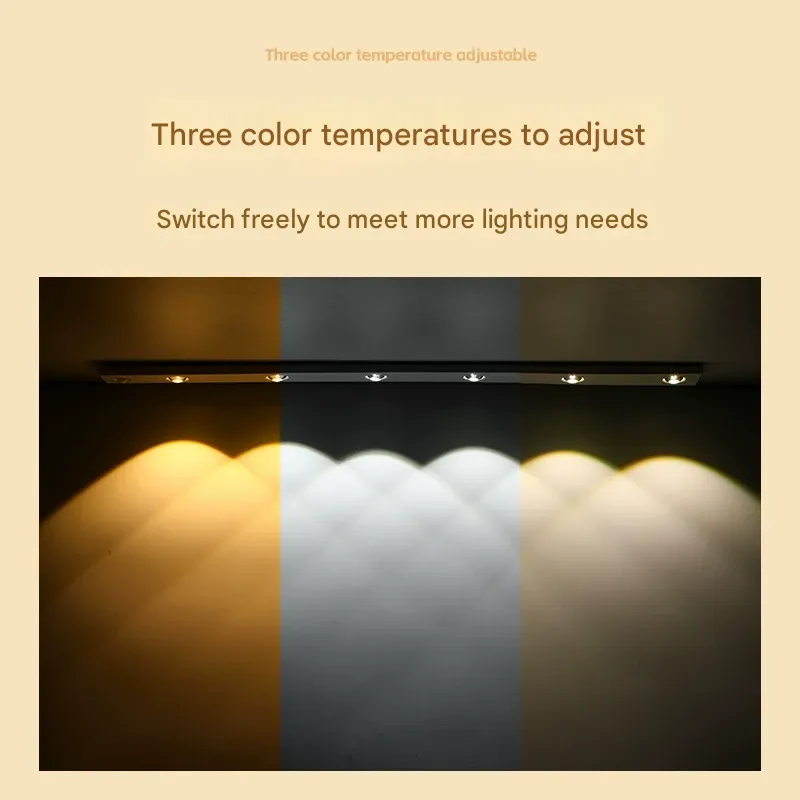 Smart LED Motion Sensor Light - Ultra-Thin Cat-Eye Hill Light Strip  Rechargeable Self-Adhesive Wine Cabinet & Closet Lighting