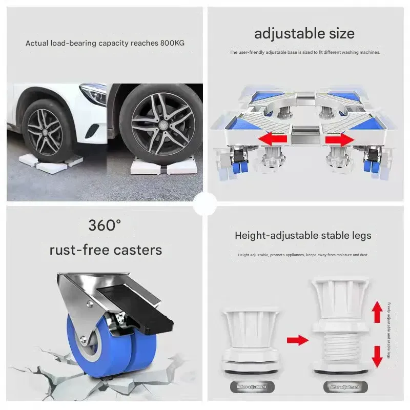 Washer & Refrigerator Pedestal Stands  Adjustable Appliance Risers with Anti-Vibration Pads