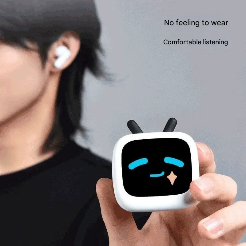 TV shaped earphones interactive at startup  displays time uploads photos  bullet screen lyrics playback  multiple modes to unlock