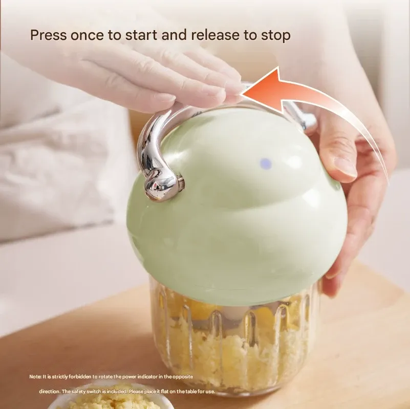 Mini Electric Meat Grinder & Garlic Press  Multifunctional Food Processor for Mincing Blending
