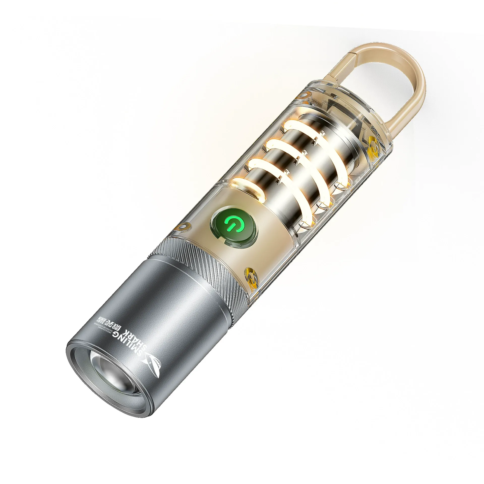 Smiling Shark Outdoor Multi-function Flashlight - High Lumen Long-Range Camping Lantern with Hook for Wide Flood Work Light