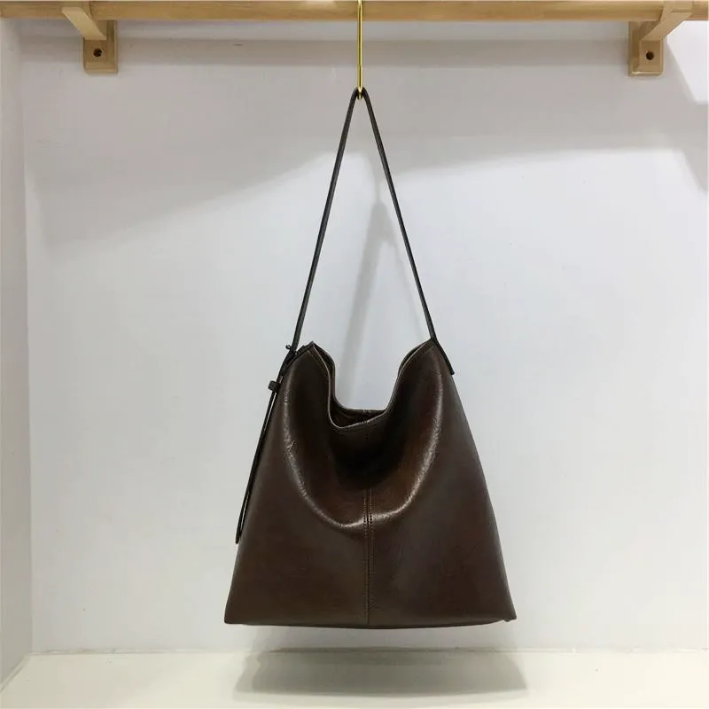 Hot New Arrival! Stylish Brown PU Tote Bag｜Spacious + Detachable Inner Bag｜Perfect for Work & Weekend｜Instant Chic Upgrade