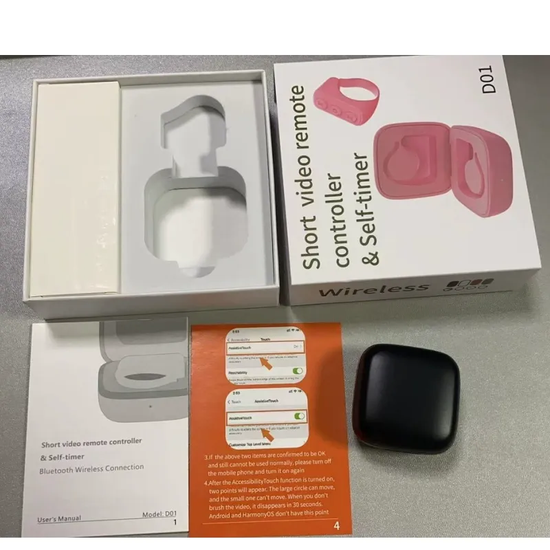 D01 Bluetooth Phone Remote, Ring Selfie Stick, Short Video Finger-tip Remote Controller