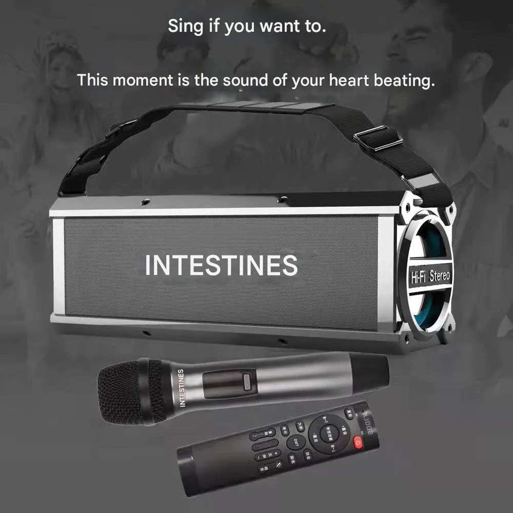 Standard Version Bluetooth Karaoke Speaker – High-Power Bass, Built-in Sound Card, 360° Surround Sound | Perfect for Dance Squads, Home & Travel