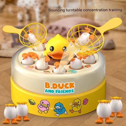 Children's Jumping Little Yellow Duck Toy, Bouncing Spinning Top for Infant Focus Training, Parent-Child Interactive Educational Toy