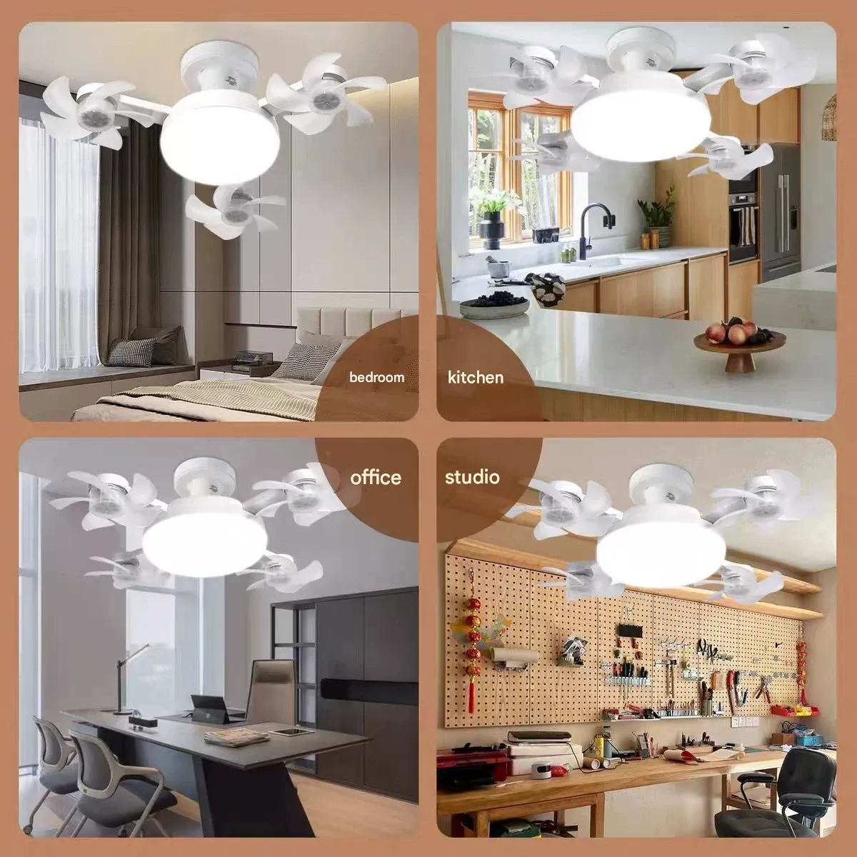 Drone-Style Fan Light  E27 Socket Quad-LED Creative Drone Fan Light