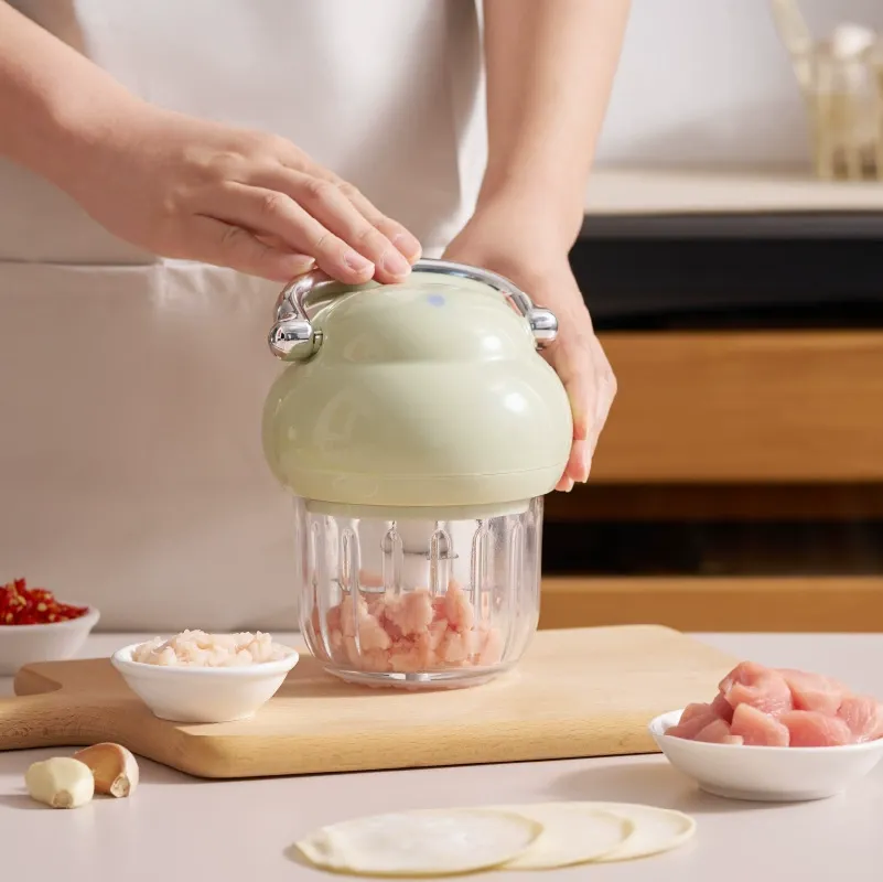 Mini Electric Meat Grinder & Garlic Press  Multifunctional Food Processor for Mincing Blending