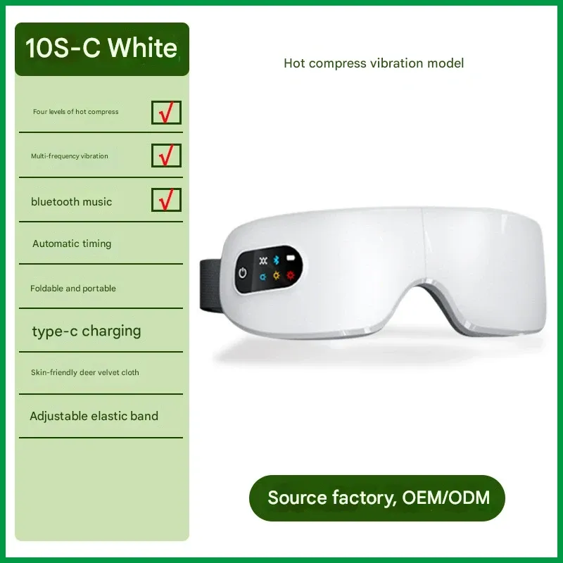 Eye Massager and Eye Care Device  Home Use Gift with Charging Function  Foldable Vibrating Heat Eye Mask and Eye Massager