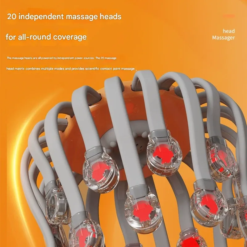 Head Massager – Electric 20-Claw Octopus Scalp Massager, Sleep Acupressure Relaxation Device, Stress Relief Head Massage Tool