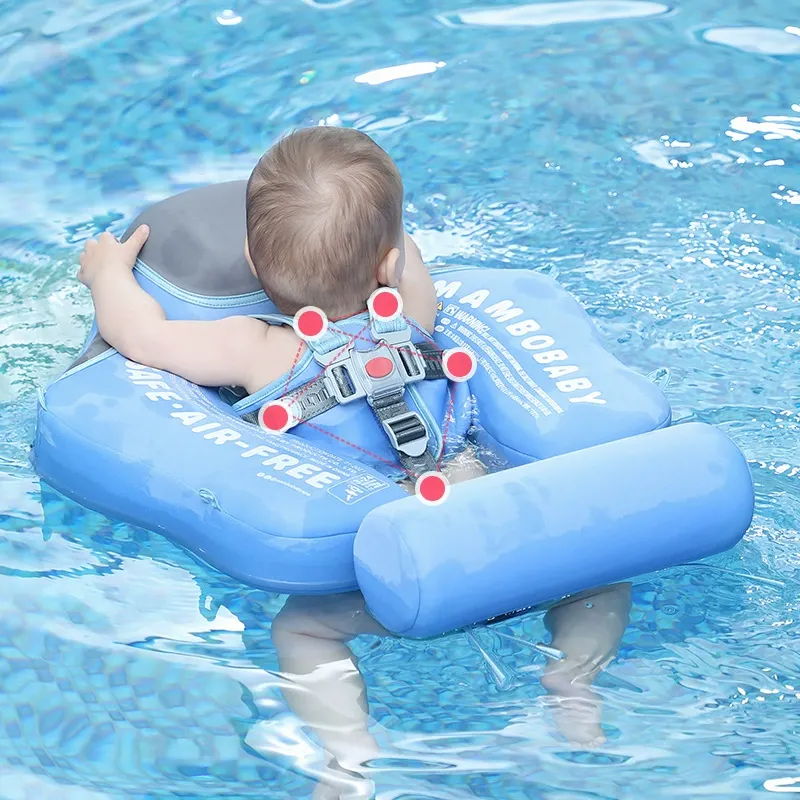 Mambobaby Infant Float Ring – No-Inflation Needed Swim Trainer, Elephant Design Baby Pool Float