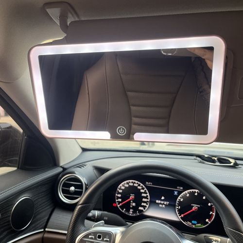Vehicle Makeup Mirror - HD Sun Visor for Passenger Seat, Vehicle LED Three-Color Adjustable Vanity Mirror