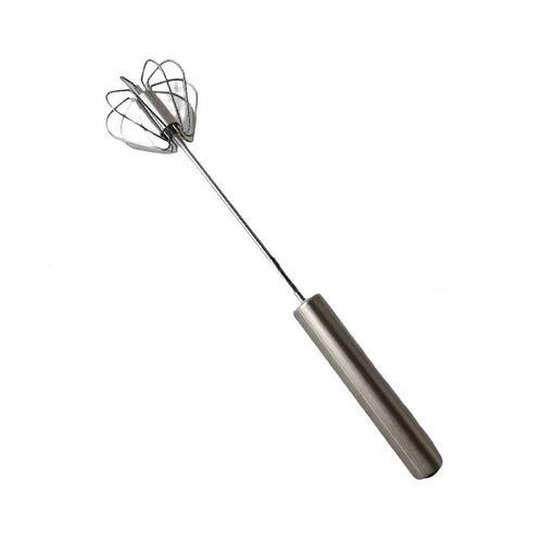 Stainless Steel Handheld Egg Beater, Semi-Automatic Rotary Whisk for Eggs and Cream