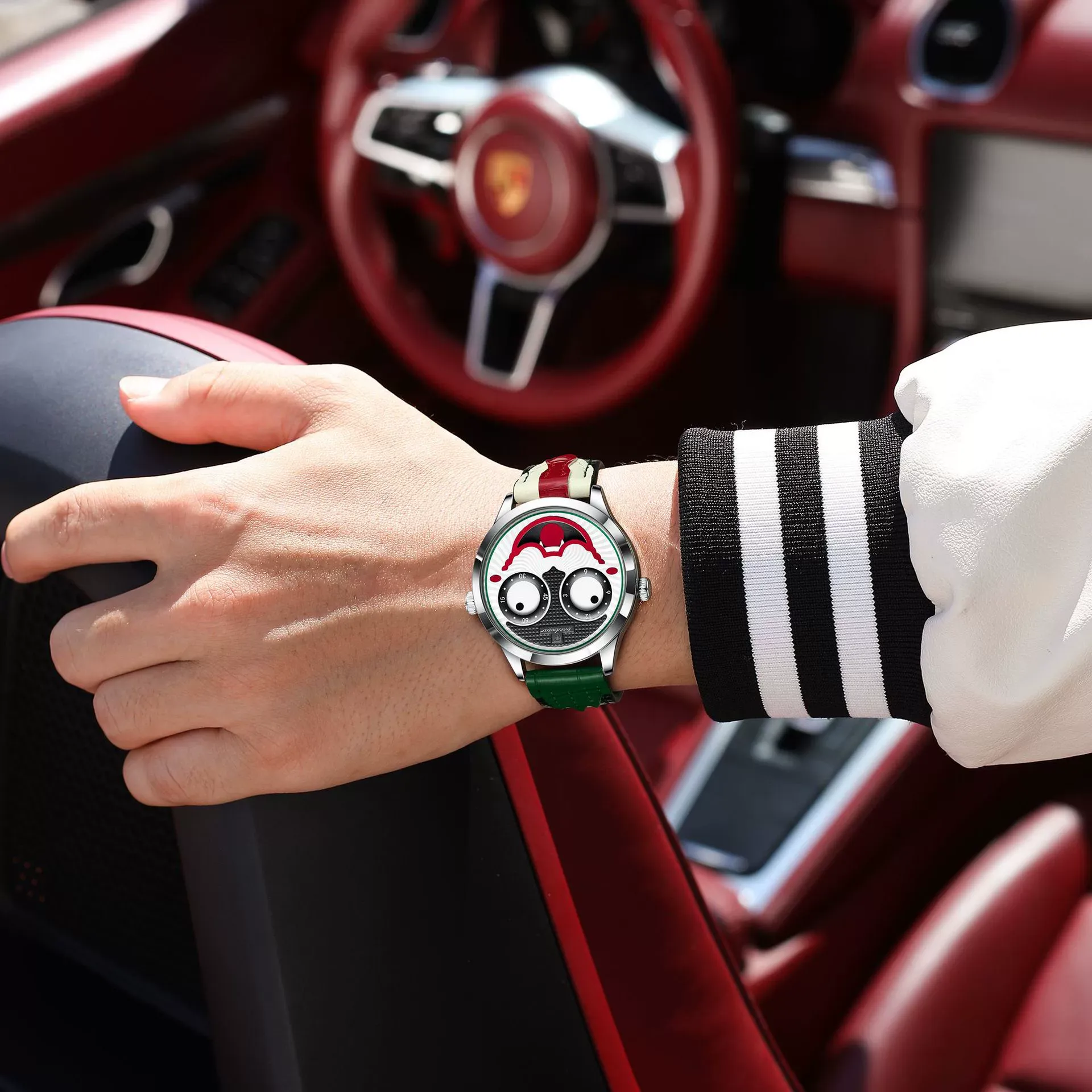 Joker Men's Watch  Fashion Waterproof Leather Strap Wristwatch