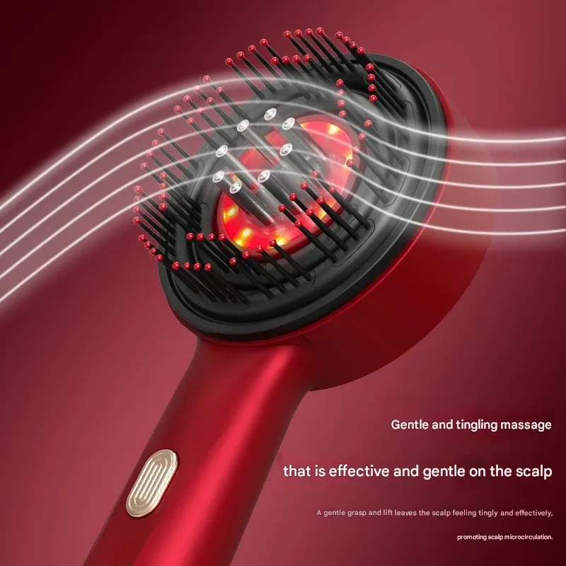 Electric Red Light Scalp Massage Comb for Hair Care, Home Use Hair Nourishing Comb, Kneading and Serum Guide Hair Growth Device