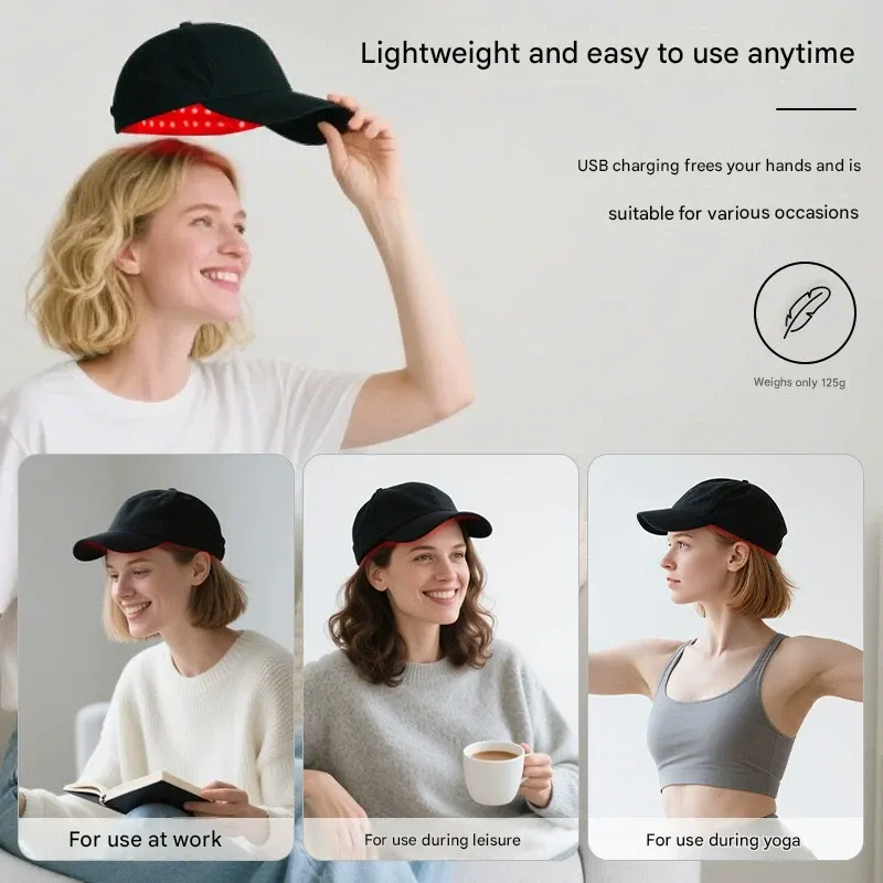 LED red light hair care cap, infrared light hair styling cap for oil control, scalp heat therapy hair restoration cap