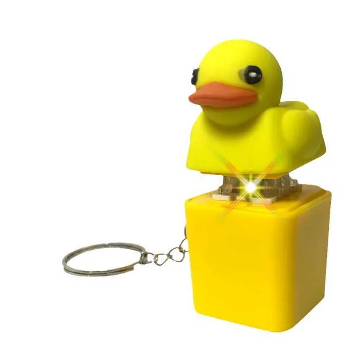 New Mini Duck & Frog Press Keychain - Stress Reliever Toy with Electronic Sound (Video Game Style)