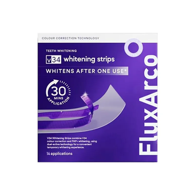 Purple Teeth Whitening Strips - Stain Remover for Yellow Teeth, Sea Salt Cleaning, Gentle & Brightening Disposable Strips