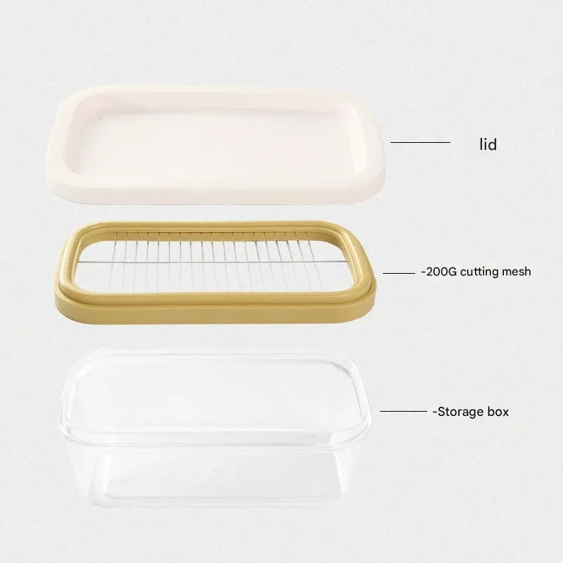 Butter and Cheese Cutting Keeper - Airtight Rectangular Storage Container with Cutter