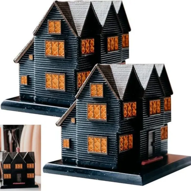 Salem Massachusetts Witch House Incense Burner - Halloween & Christmas Decoration House Ornament（Contains 2 incense sticks）