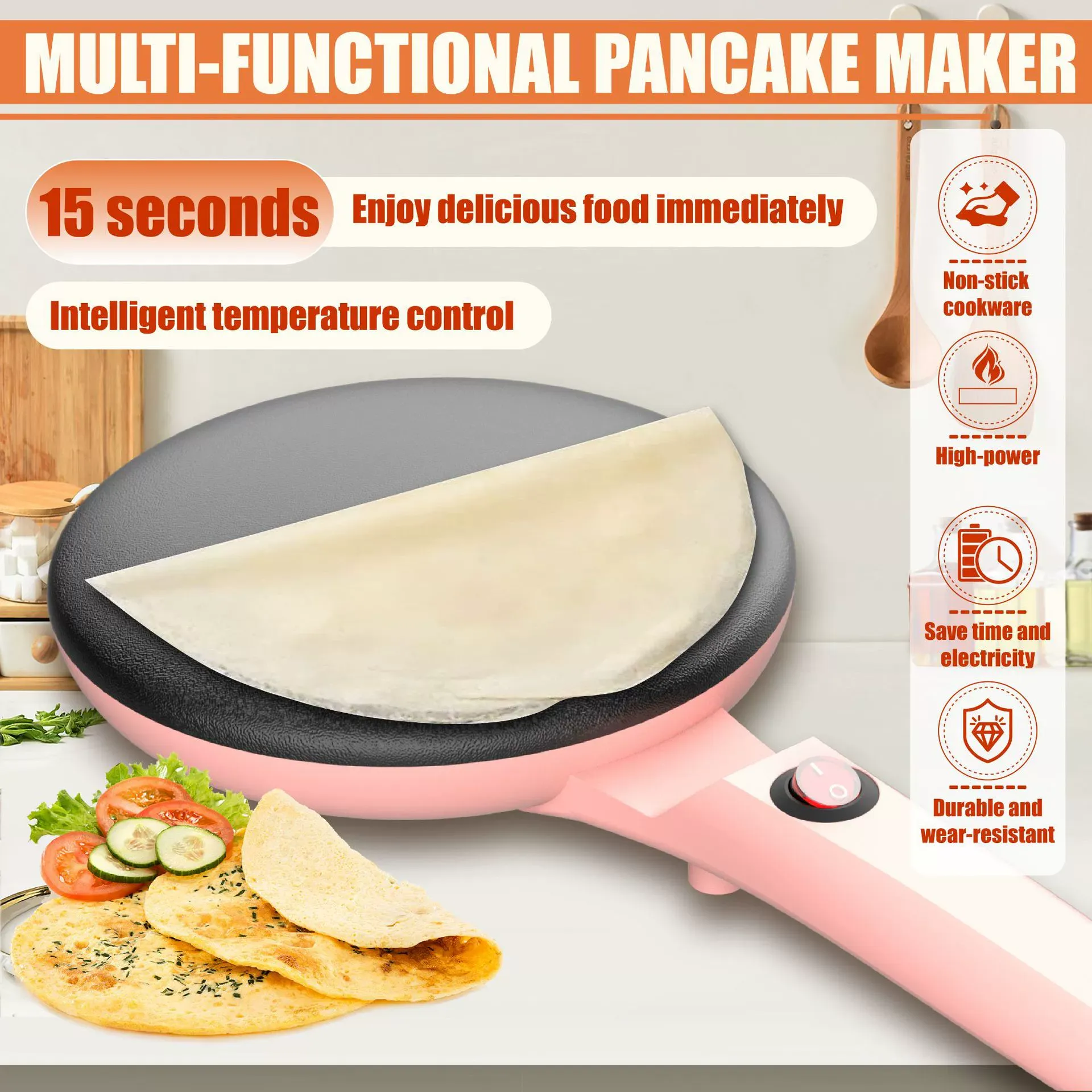 Crepe Maker & Electric Griddle – For Spring Pancakes, Wrappers, and Home-style Flatbreads