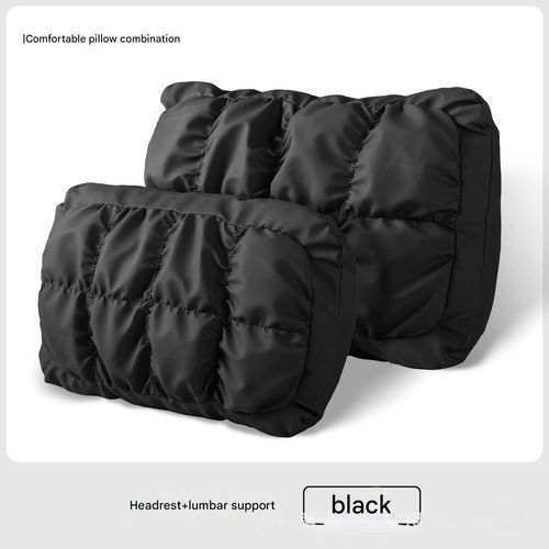 Car Headrest Lumbar Support, Automotive Interior Bubble Stain-Resistant Leather Foam, Car Seat Neck Pillow and Lumbar Cushion