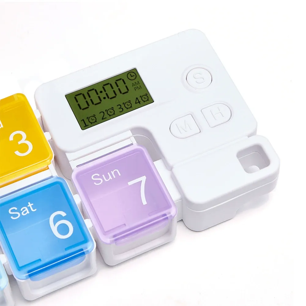 7-Compartment Weekly Smart Reminder Electronic Pill Box  Divided Compartment Medicine Pill Organizer Box