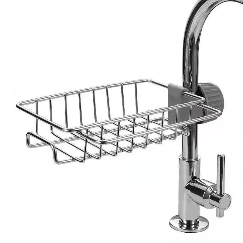 （Deepened）Faucet Shelf, Stainless Steel Sink Drainer Rack, Household Kitchen Bathroom Sponge & Towel Holder
