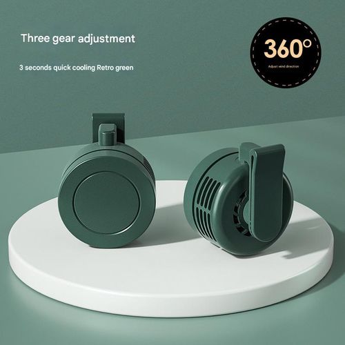 Desktop mini fan portable handheld small fan USB charging neck clip fan silent leafless