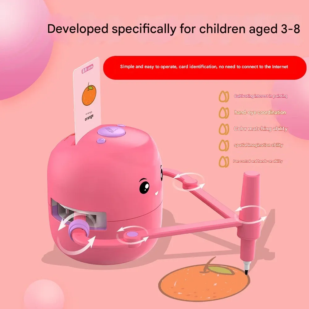 Smart Auto-Drawing & Writing Robot   Kids' Drawing Toy  Interactive Learning Companion for Ages 3-6