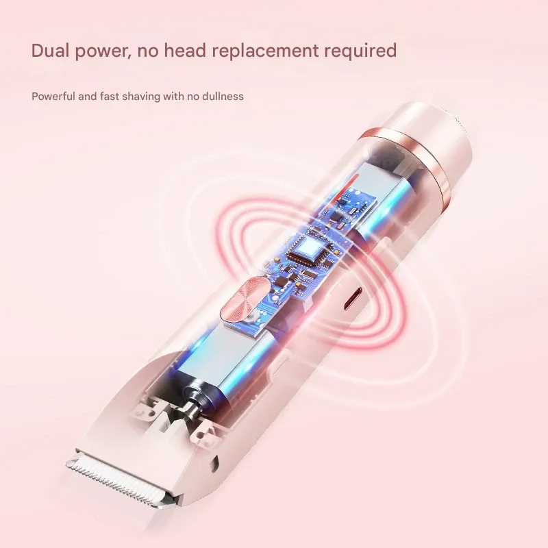 Women's Dual-Ended Hair Removal Device, Electric Hair Remover, Trimming Hair Clipper