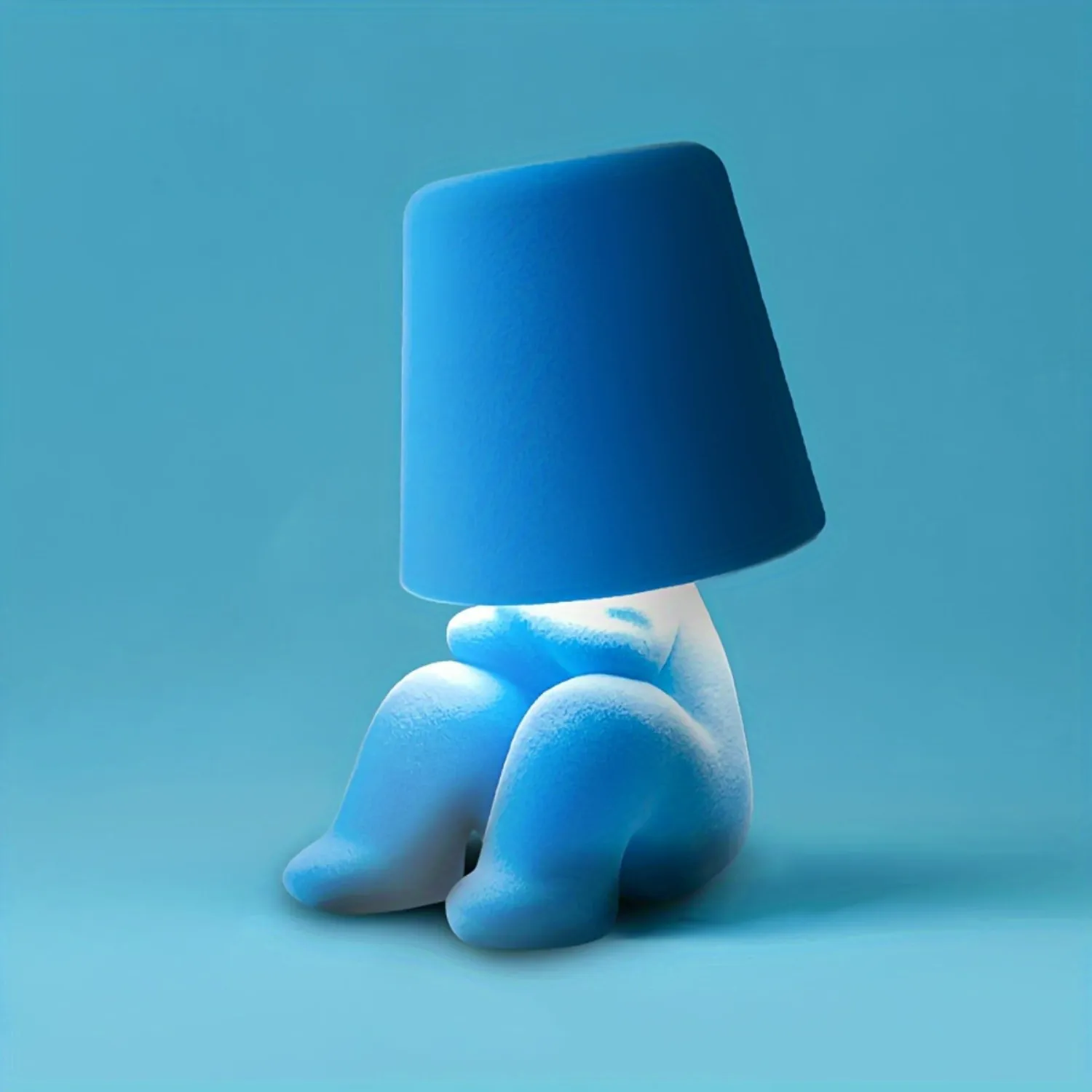 Creative Figurine LED Touch Bedside Lamp - Decorative Table Lamp with Colorful Plush Fabric