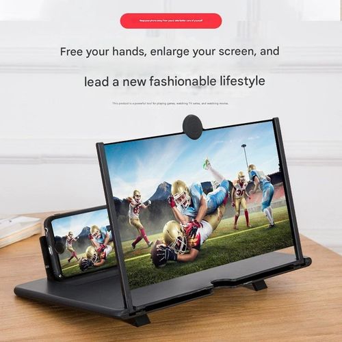 14-inch Telescopic Screen Magnifier - 3D Viewing Enlarger & Phone Stand