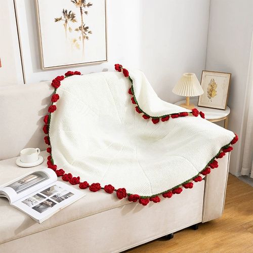 110cm Rose Bouquet Blanket - 68 Roses Bouquet Throw - Valentine's Gift for Her