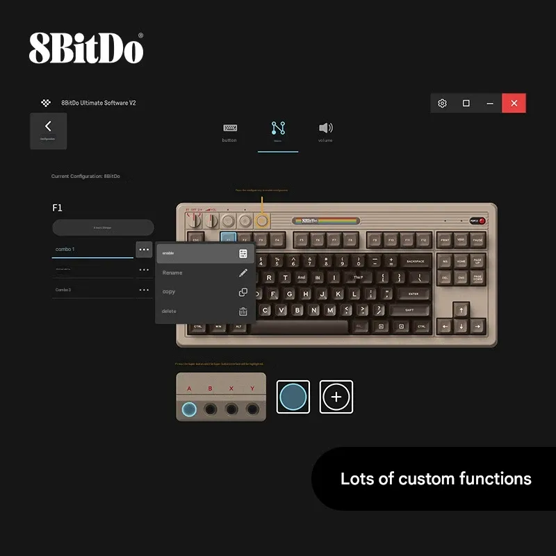 C64 Retro Mechanical Gaming Keyboard  Wireless Bluetooth 3-Mode 87-Key with Joystick