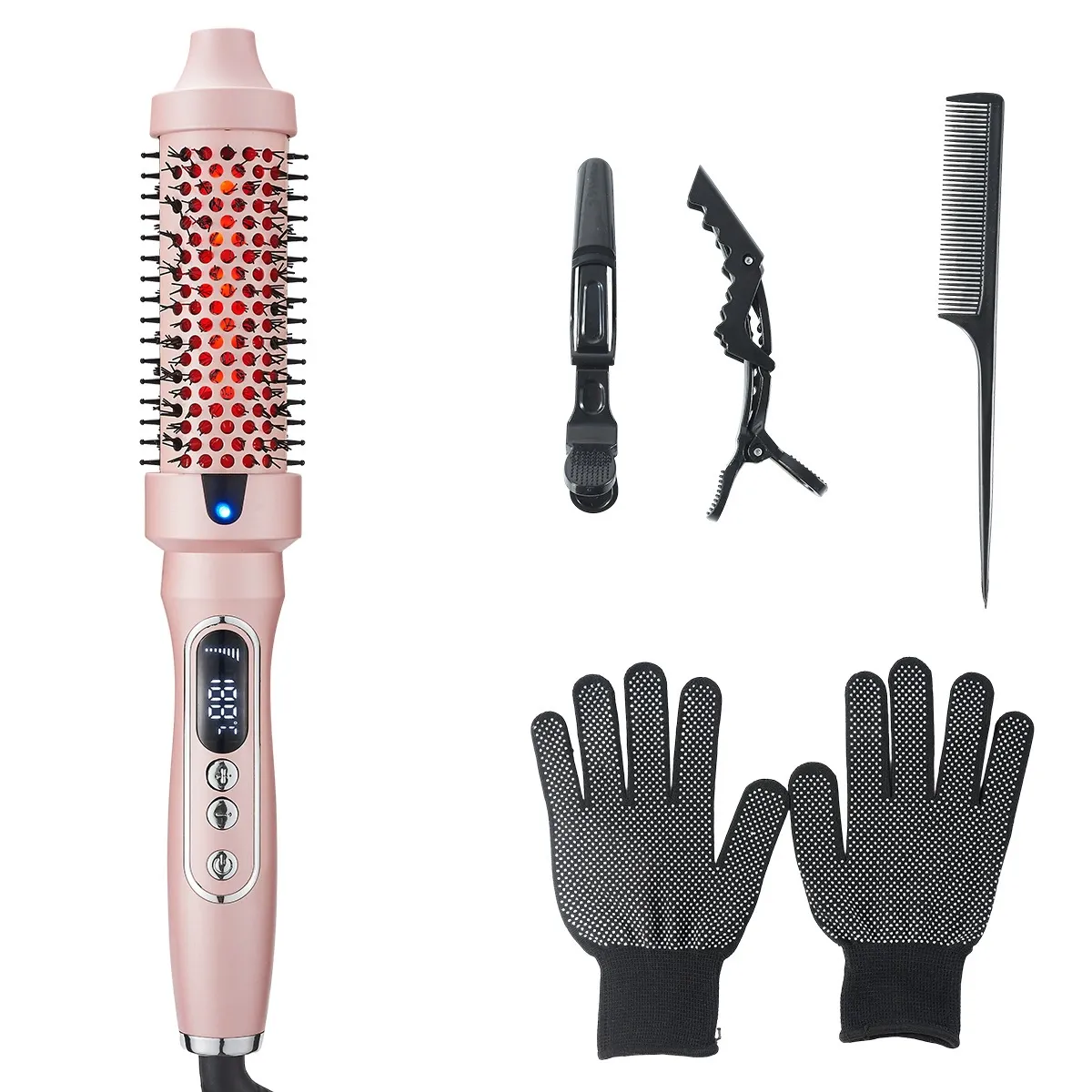 Infrared Hair Styling Brush, Straightener and Curler for Home Use