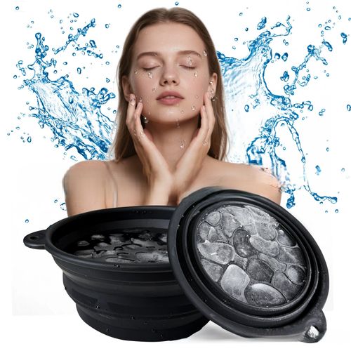New Foldable Facial Basin for Cold Compress Therapy - Household Ice Bath Wash Bowl for Face Care