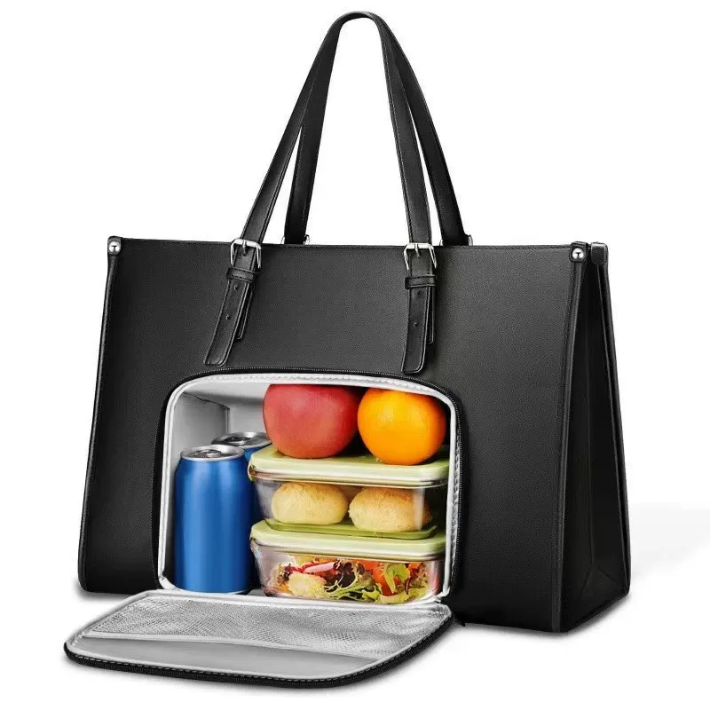 15.6  Laptop Bag + Lunch Box 2-in-1! The Ultimate Commuting Companion with Heat-Resistant Insulation!