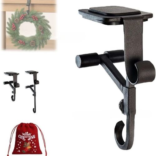（Two packs）Adjustable Extendable Tension Rod Hook, Metal No-Drill Hanging Organizer for Home Use