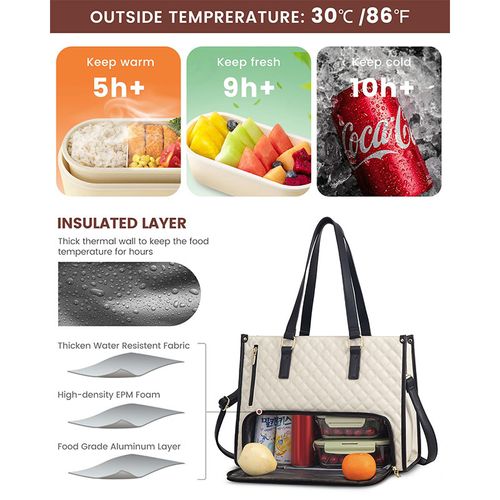 New arrival women's insulated lunch box women's crossbody computer dual-purpose bag