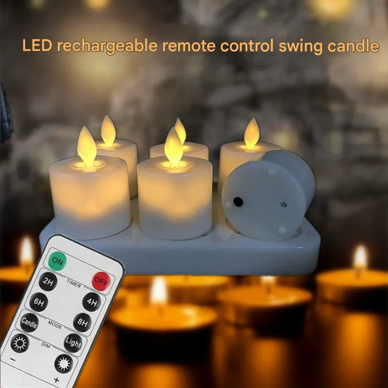 Popular Small Candle Light: Rechargeable LED Decorative Lamp with Remote & Realistic Flickering Flame for Bars and Restaurants