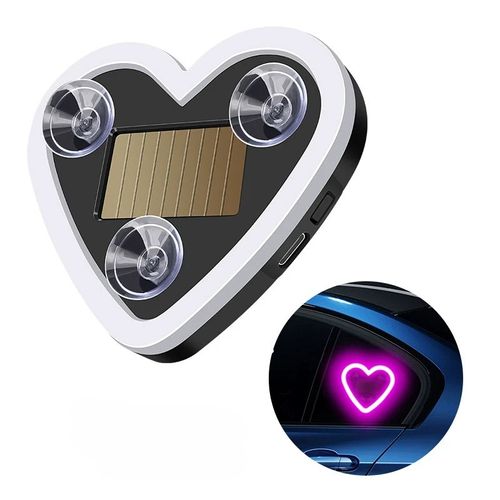 Car Solar Triangular Window Peach-Heart Atmosphere Light & Car Modification Neon USB Heart-Shaped Light