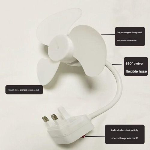 Bestseller Mini Fan – Dormitory Wall Plug-in Small Fan with Switch and Universal Rotating Socket