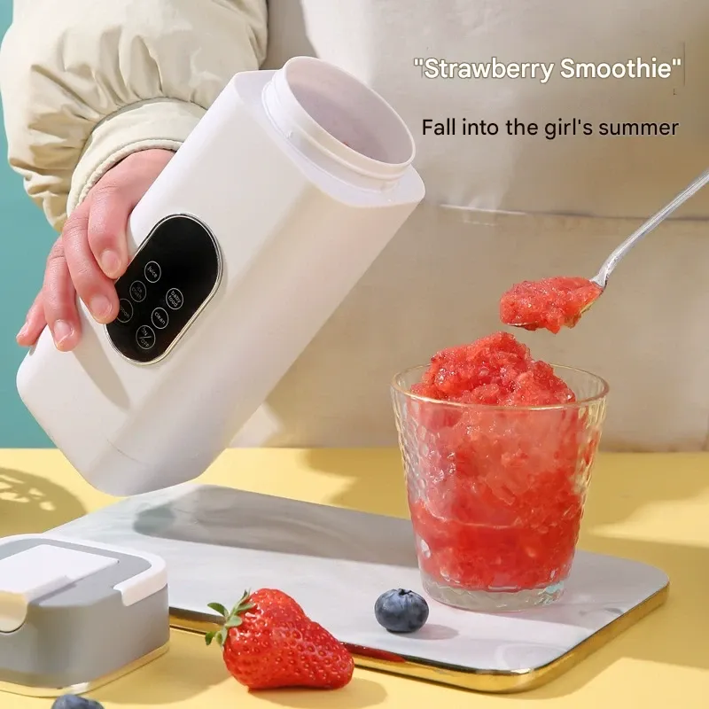 Portable Blender and Ice Crusher  12-Blade Outdoor Juicer with Ice Crushing Function  Rechargeable Cordless Design