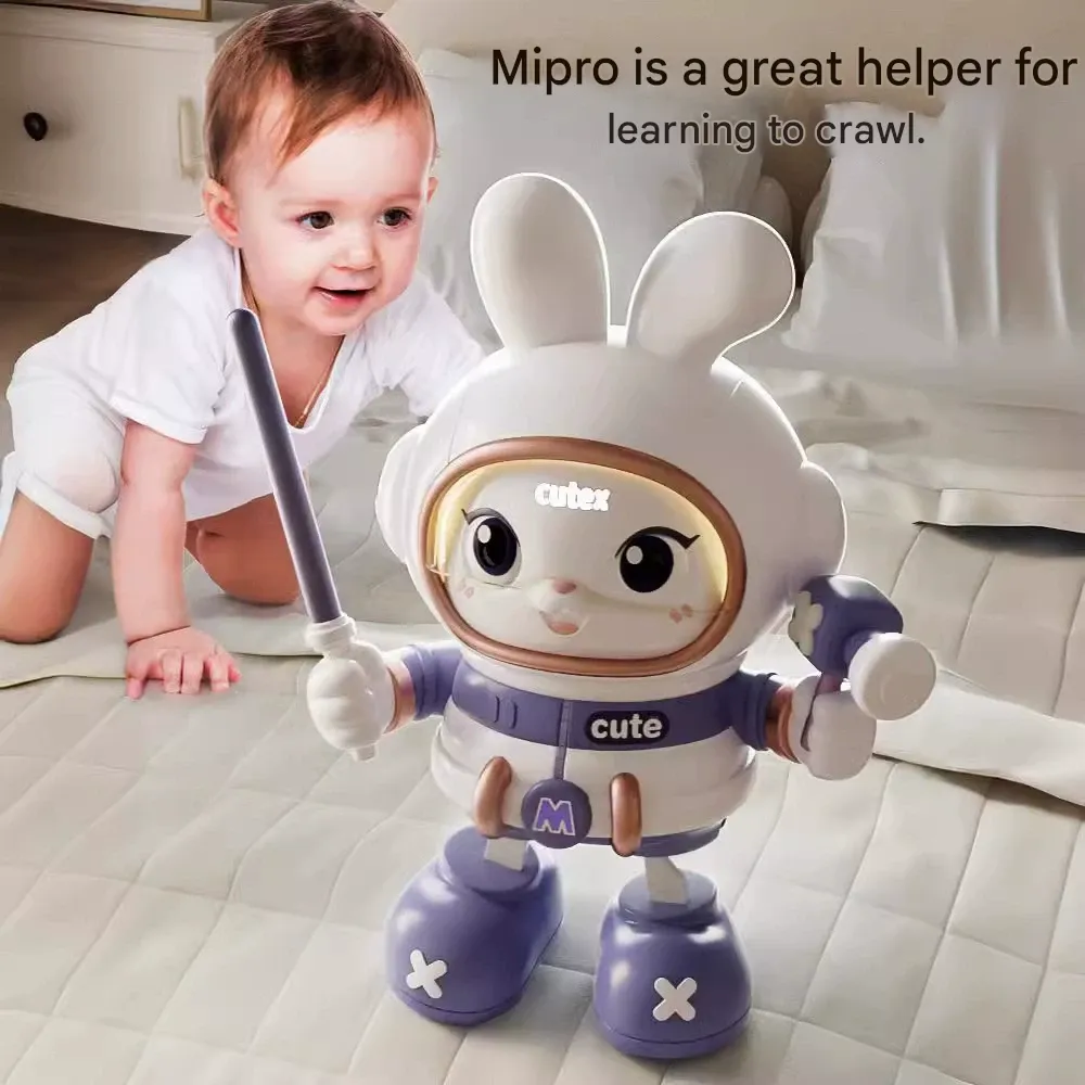 Space Rabbit Toy: Singing and Dancing Plush Bunny for Infant Tummy Time