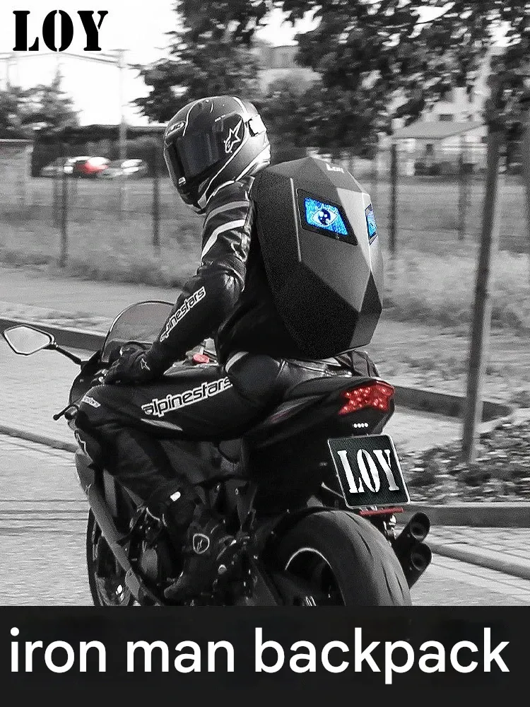 Urban Biker Backpack  LED Light-Up Backpack  Waterproof Travel Pack with Bluetooth