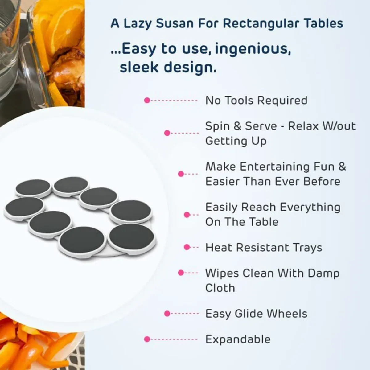 BESTSELLER  Lazy Susan Turntable - Spinning Serving Tray for Dining Table | 360° Rotating Organizer for Condiments, Spices & More!