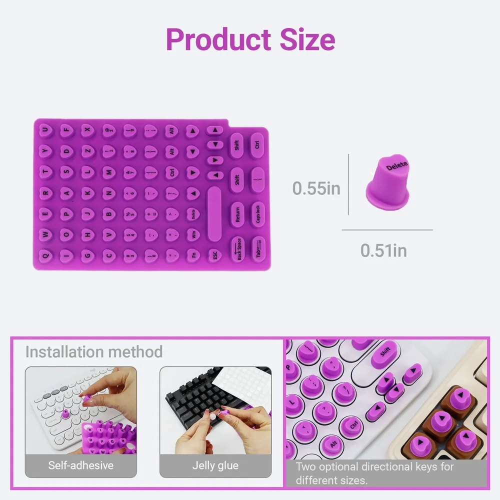 Keyboard Cover for Long Nails, Universal Silicone Keyboard Skin Protector with Nail Typing Aid for Laptop PC, Gaming Keyboard Cover