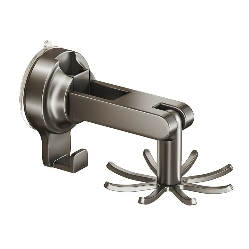 Kitchen Swivel Suction Cup Storage Hook  Wall-Mounted Pot Scoop Spatula Chopping Board Organizer  No-Drilling Kitchen Utensil Rack