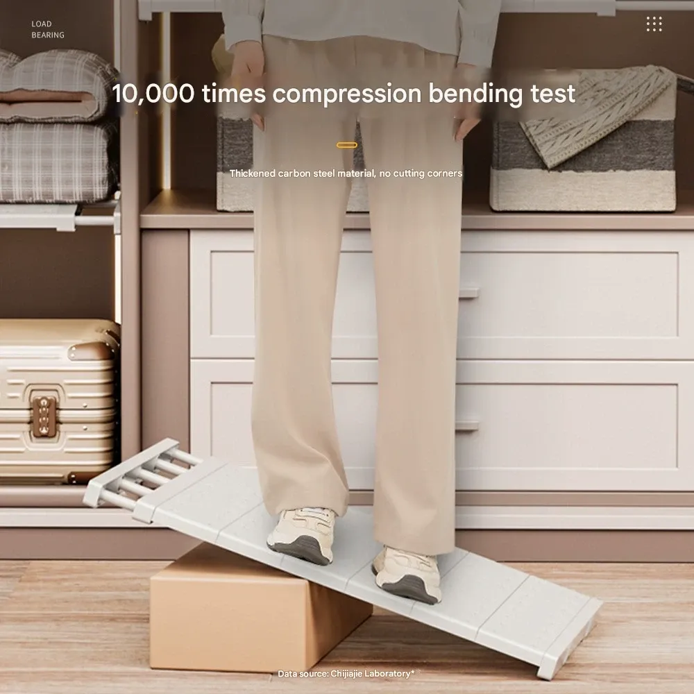 Closet storage shelf organizer, adjustable no-drill cabinet partition, dormitory shoe rack divider, kitchen storage shelf.